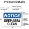 Signmission Keep Area Clean, 7 in W x Rectangle, Vinyl Decal OS-2PACK-NS-D-57-L-15848 - alternate 3